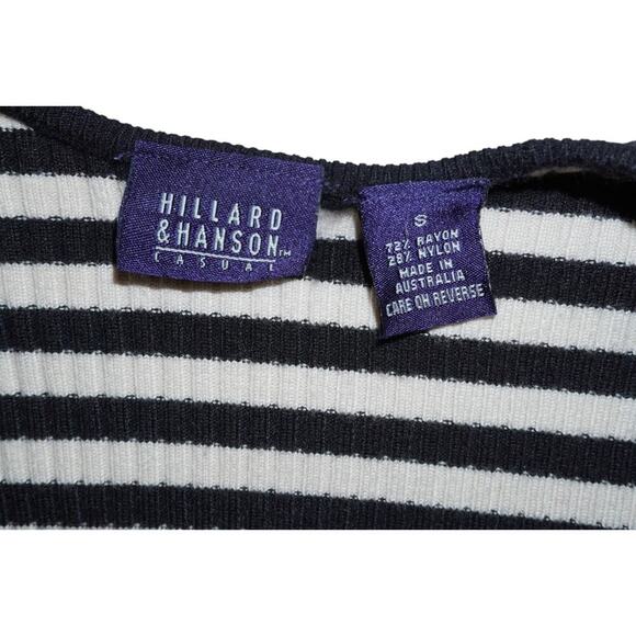 Vintage Hillard & Hanson Black White Striped Ribbed Knit Cropped Y2K Small - Picture 3 of 6